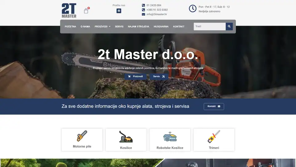 Screenshot web stranice 2tmaster - 2tmaster.hr