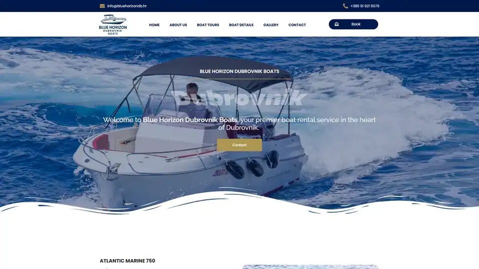 Screenshot web stranice Bluehorizondb - bluehorizondb.hr