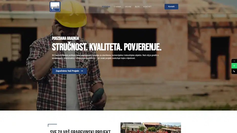 Screenshot web stranice Capitani - capitani.hr
