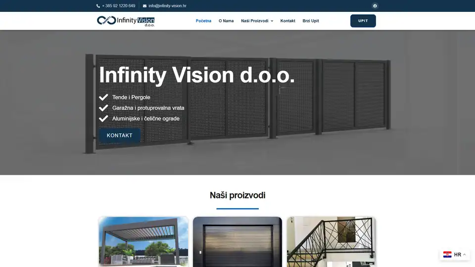 Screenshot web stranice Infinity Vision - infinity-vision.hr