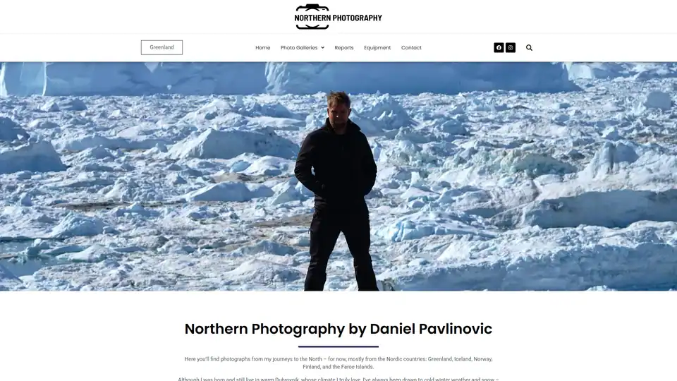 Screenshot web stranice Northern Photography - northern-photography.com
